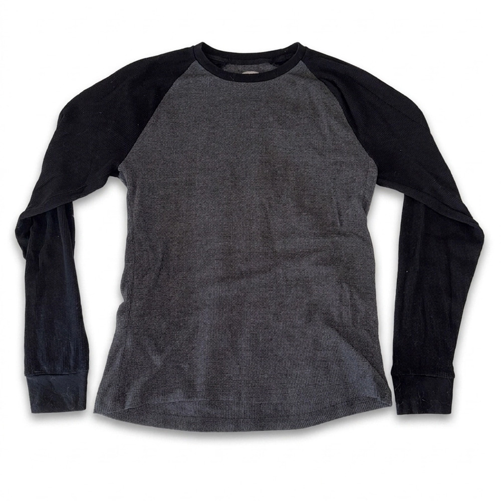 Old Navy Men's Long Sleeve Shirt | Gray with Black Accents | Size L | Casual Fit